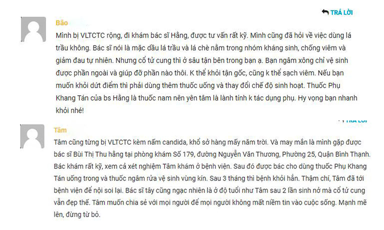 Bệnh nhân chia sẻ kết quả điều trị viêm âm đạo bằng Phụ Khang tán Bệnh nhân chia sẻ kết quả điều trị viêm âm đạo bằng Phụ Khang tán