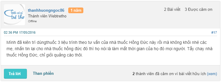 review thuốc ngâm phụ khoa Hồng Đức