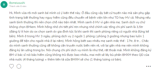 có nên sinh ở bệnh viện từ dũ không