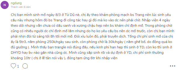 có nên sinh ở bệnh viện từ dũ không