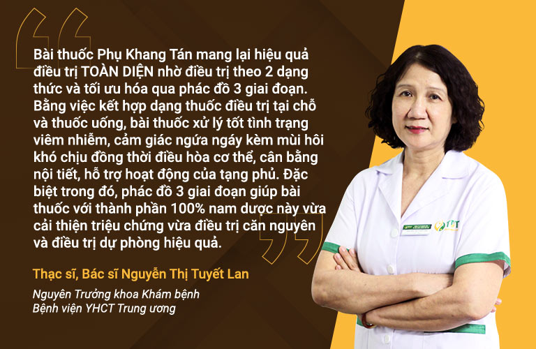 Bác sĩ Tuyết Lan đánh giá về phác đồ điều trị của Phụ Khang Tán Bác sĩ Tuyết Lan đánh giá về phác đồ điều trị của Phụ Khang Tán