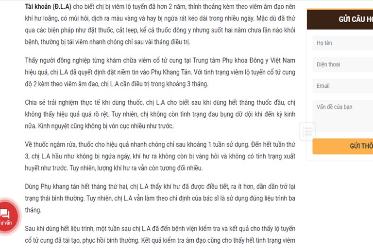 Chia sẻ của người bệnh trên trang Đông y Việt Nam Chia sẻ của người bệnh trên trang Đông y Việt Nam