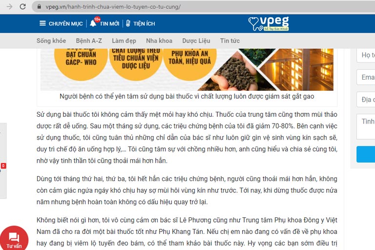Chia sẻ của người bệnh trên trang Vpeg Chia sẻ của người bệnh trên trang Vpeg
