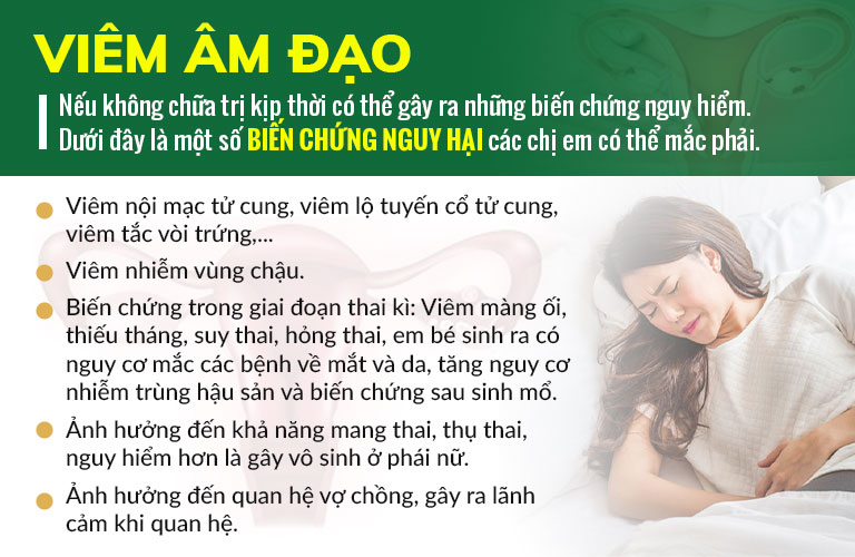 Biến chứng khó lường của viêm phụ khoa nói chung và viêm âm đạo nói riêng