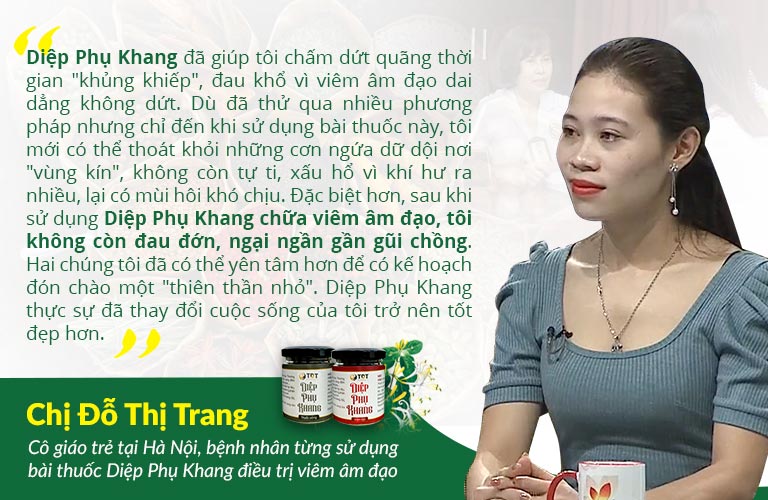 Một bệnh nhân loại bỏ viêm âm đạo với Diệp Phụ Khang chia sẻ về kết quả sau quá trình sử dụng