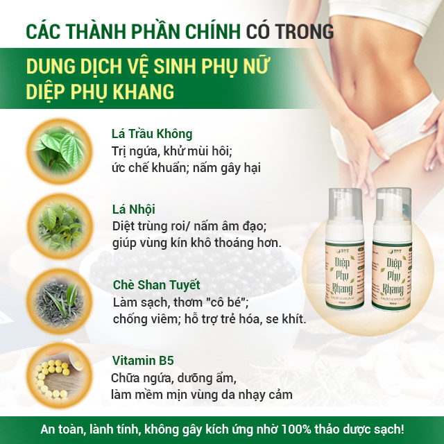 Công dụng của các thảo dược đặc biệt có trong dung dịch vệ sinh phụ nữ Diệp Phụ Khang