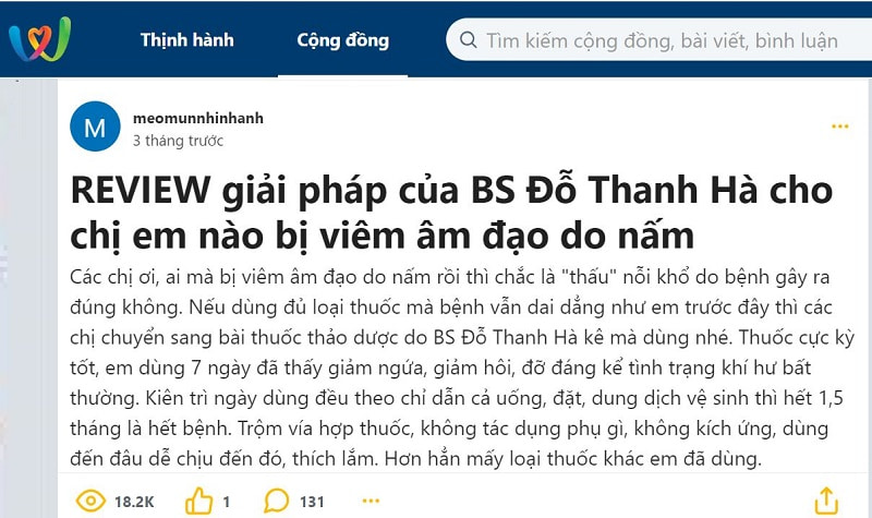 Review về giải pháp trên webtretho